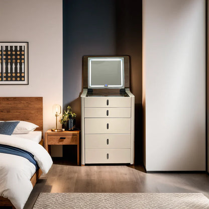 طاولة زينة مع مرآة مضيئة