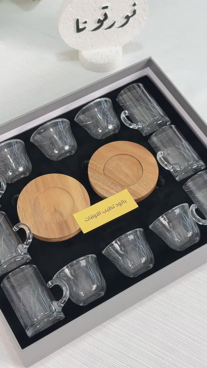 طقم استكانه وفنجان18ق