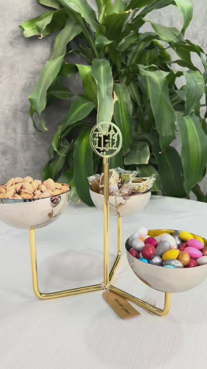 طقم تقديم من ثلاثة أطباق