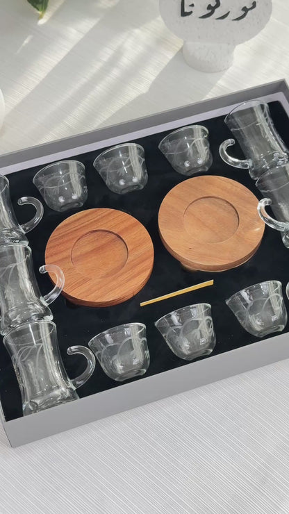 طقم استكانه وفنجان18ق