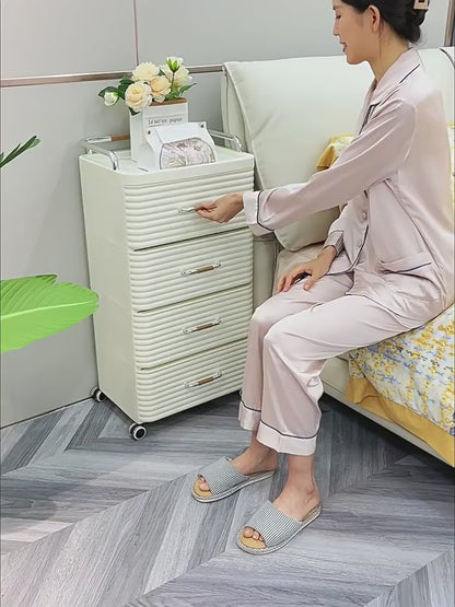 درج تخزين بلاستيكي فاخر حديث مع عجلات