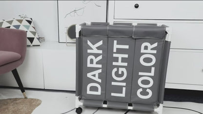 سلة غسيل بثلاث حجرات