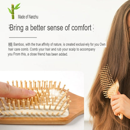 مشط وسادة هوائية من الخيزران