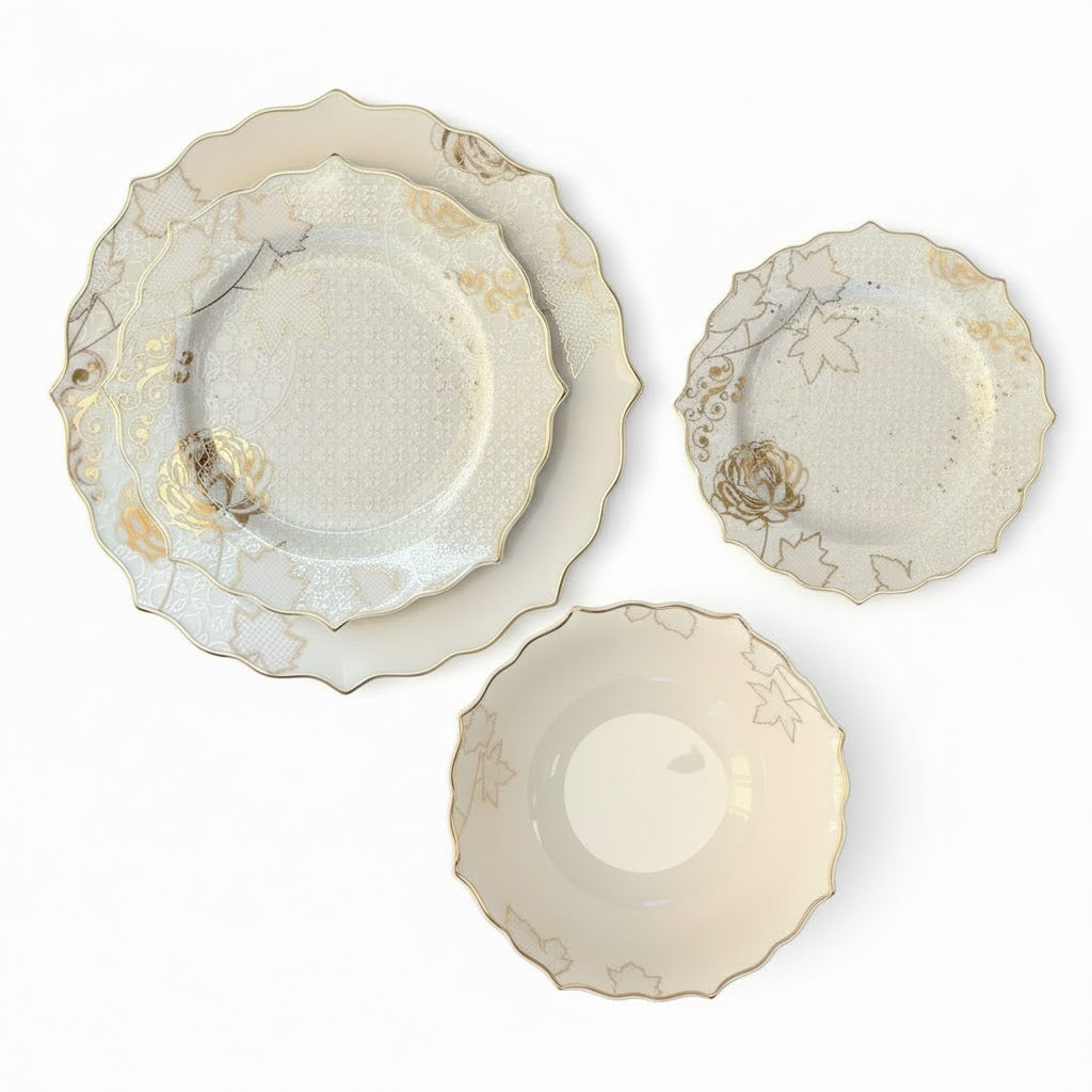 طقم أطباق مائدة فاخر 24 قطعة