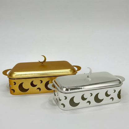 سخان طعام فضي وذهبي مستطيل 3 لتر